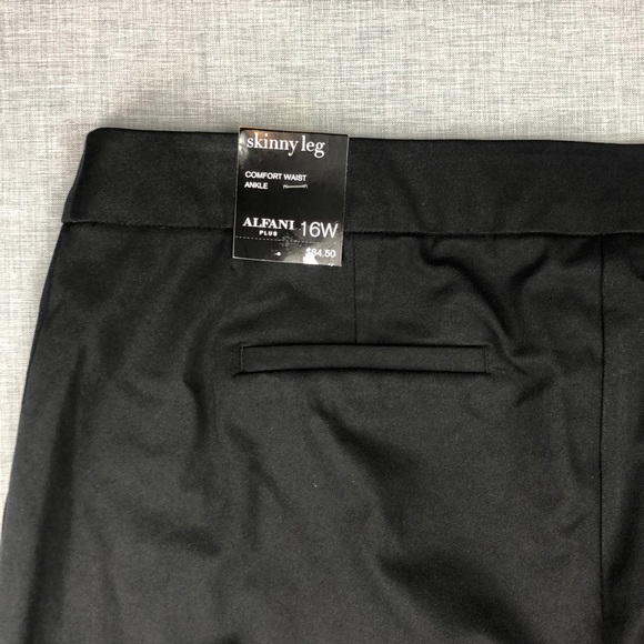Only One Left! Size 16W Alfani Black & White Skinny Ankle Pants Plus Size - Picture 5 of 6